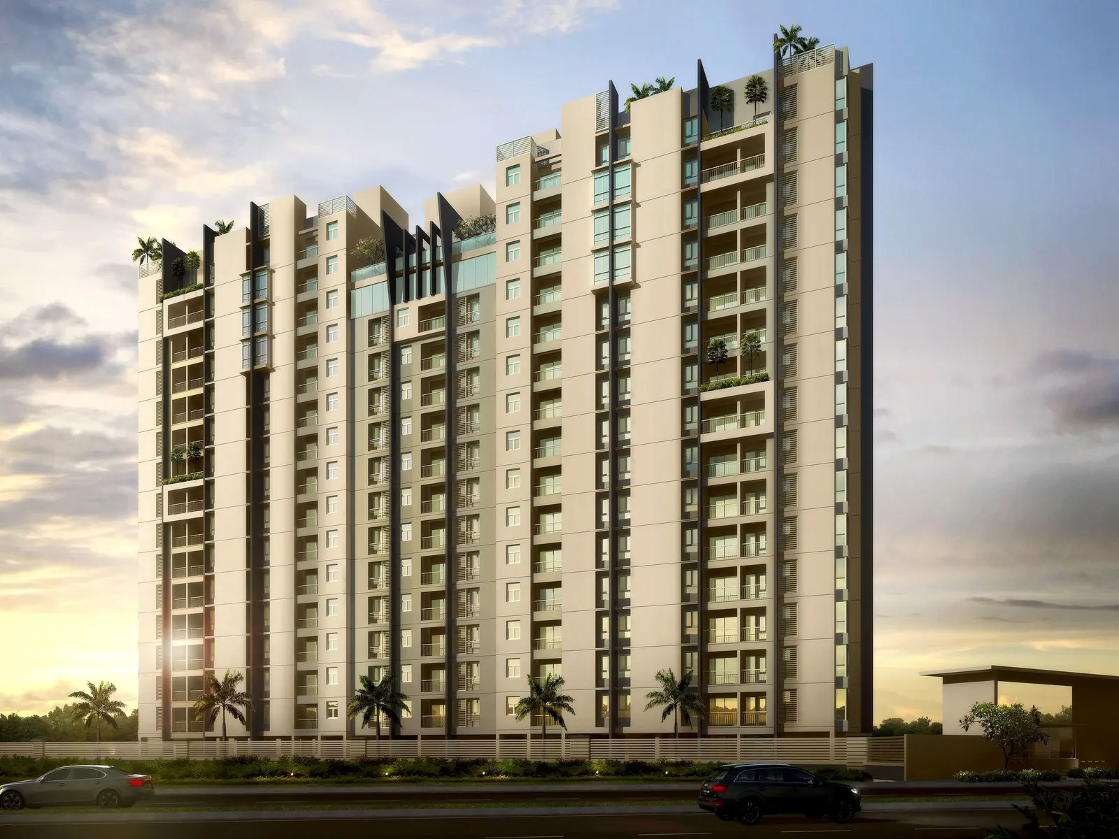 dusk street view — project images · ruby royal tower